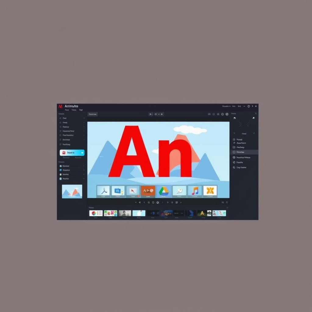 Adobe Animate图标和界面展示