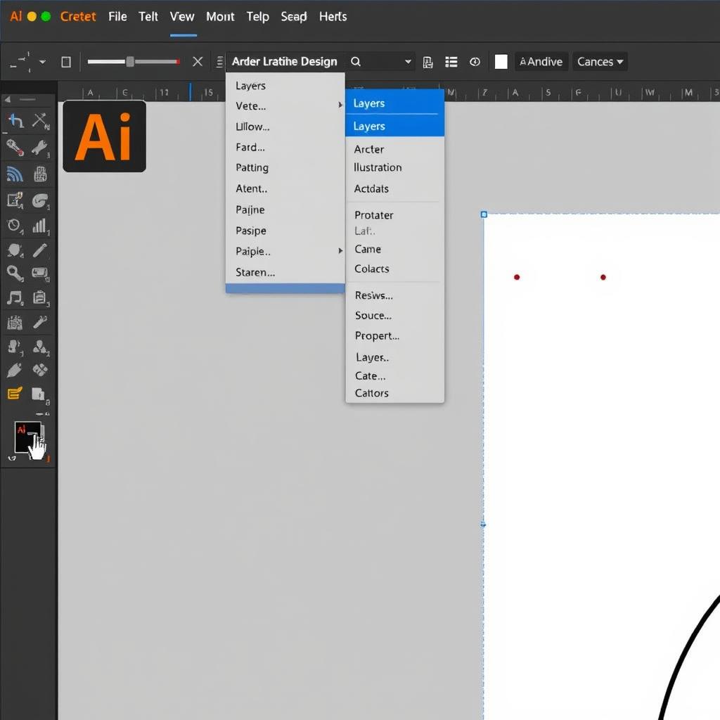 Adobe Illustrator矢量图形设计界面，展示插画创作过程