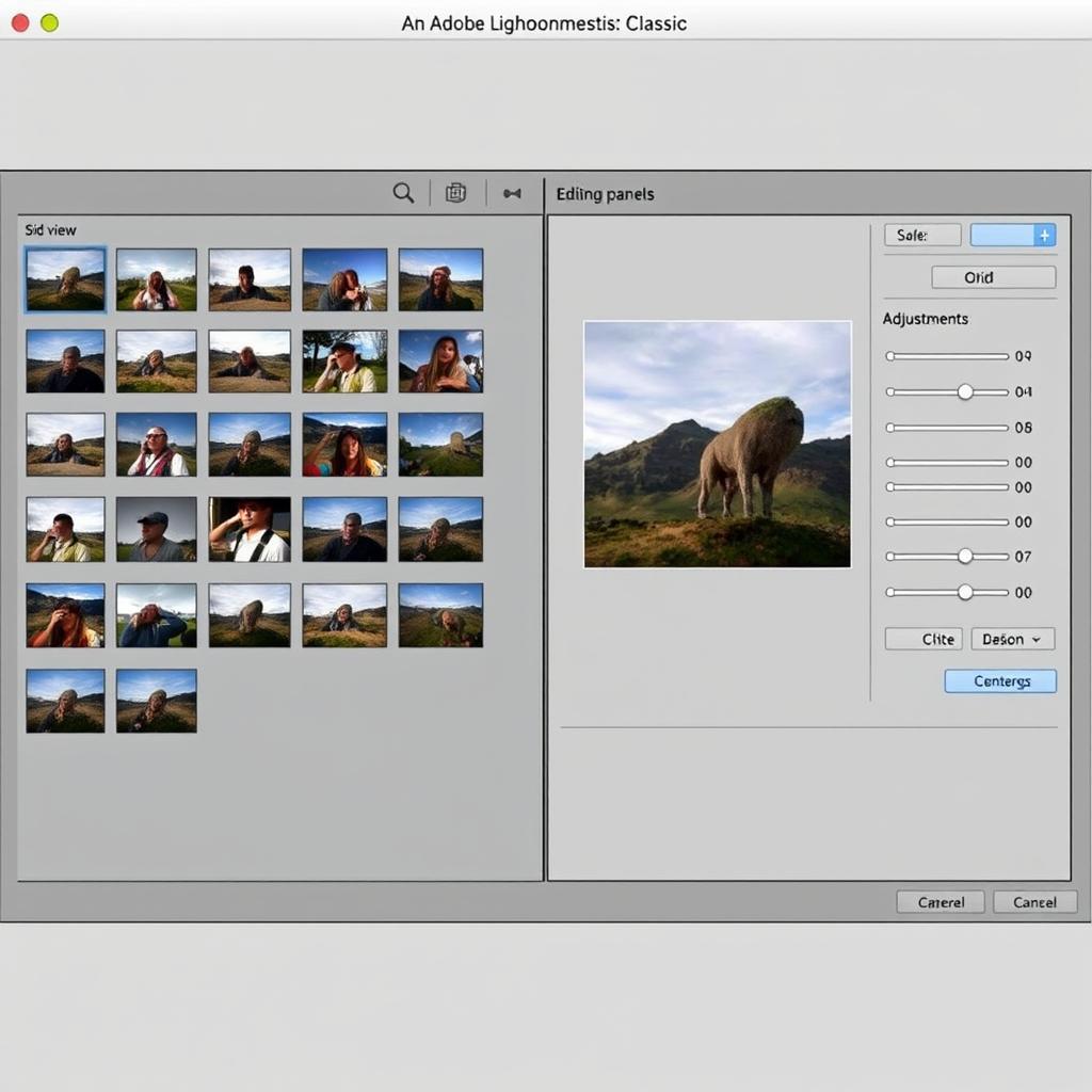 Adobe Lightroom Classic照片管理和编辑界面，展示照片库和编辑面板