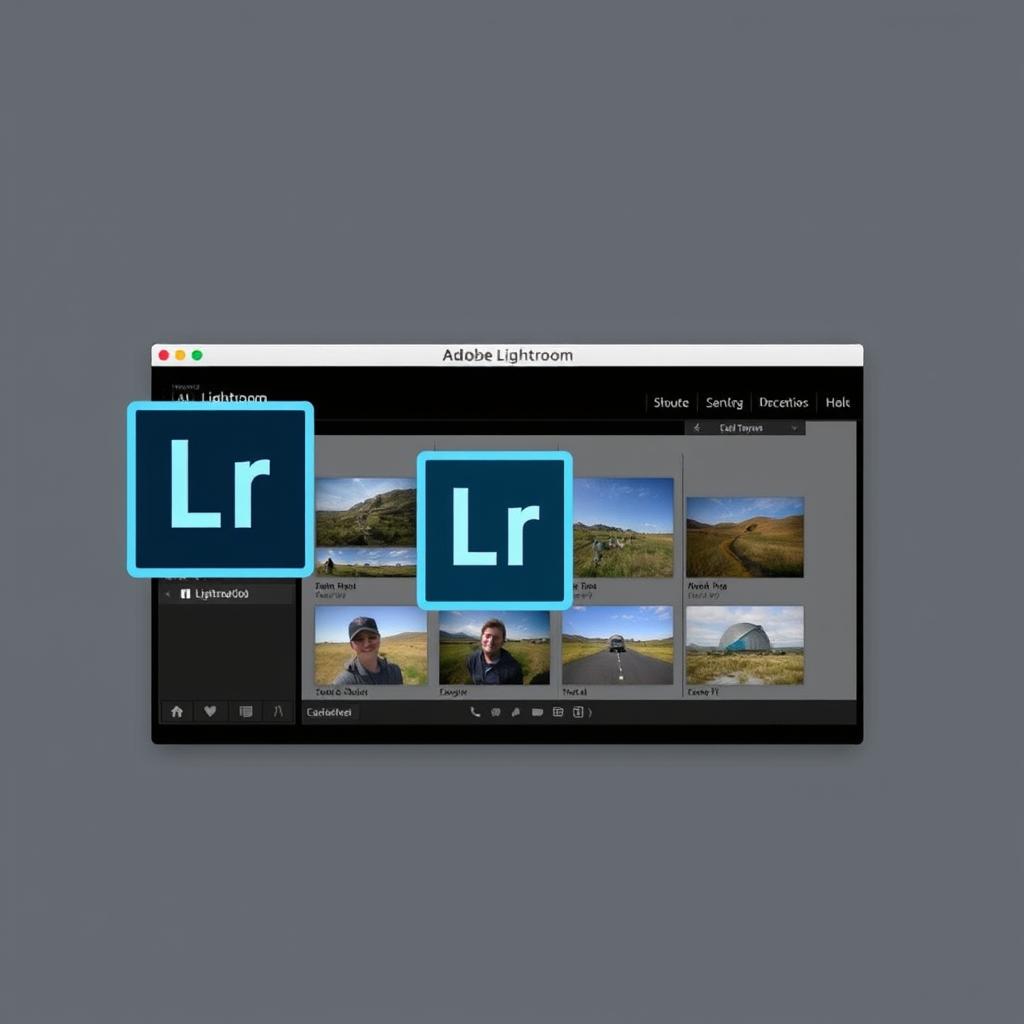 Adobe Lightroom图标和界面展示