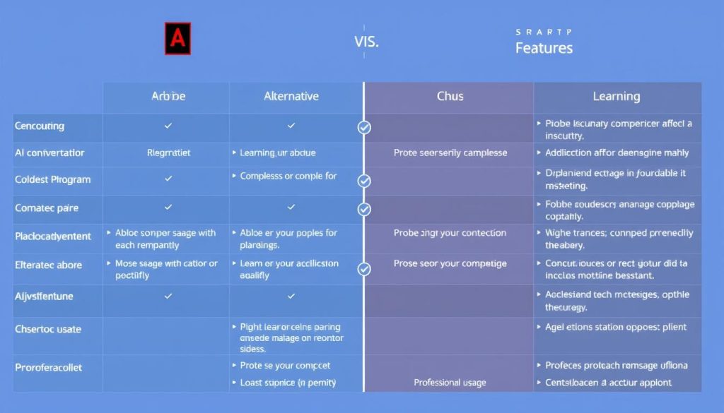 Adobe软件与替代方案功能对比